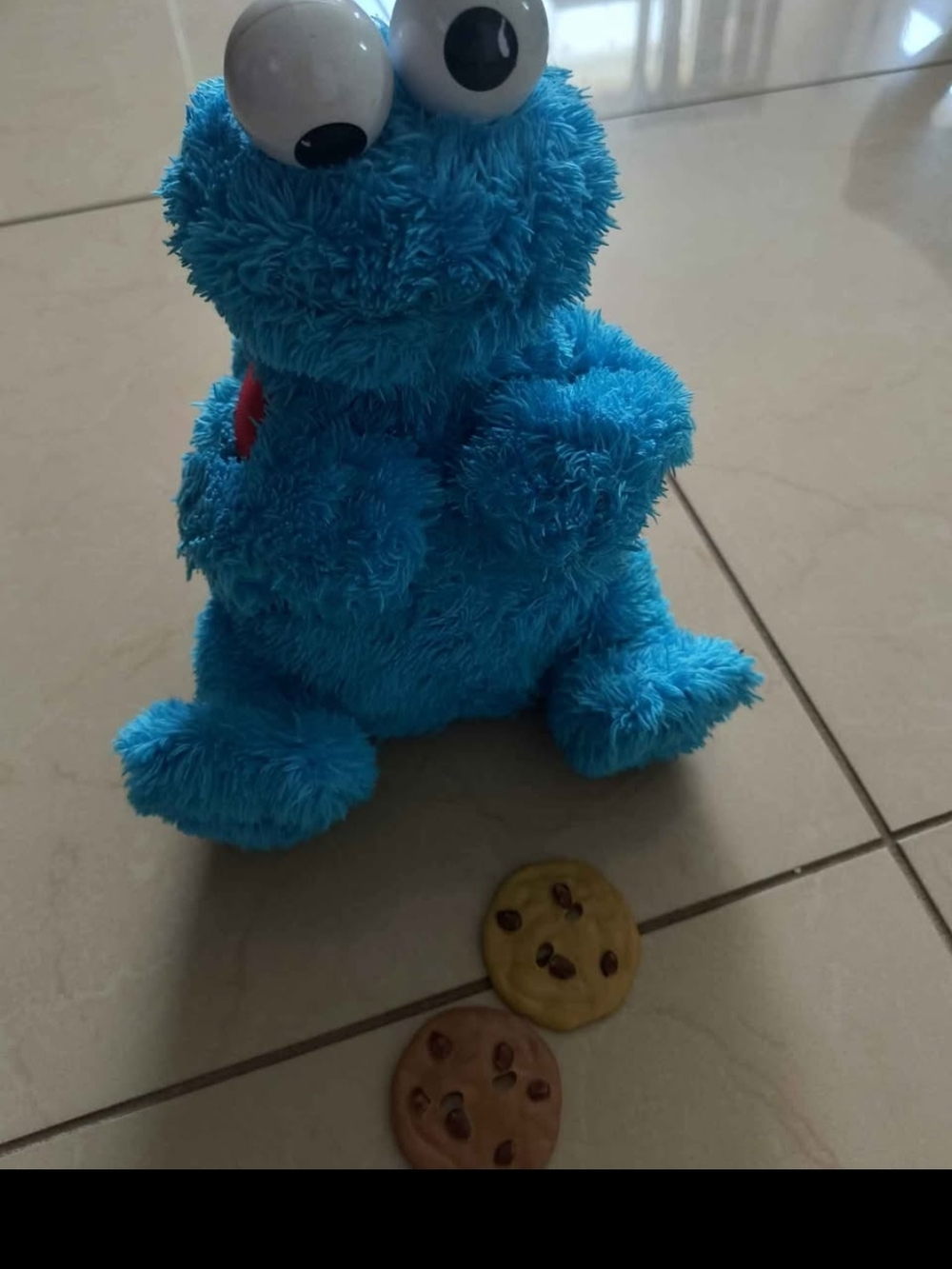 Sesame Street Bright Blue Cookie Monster Plush with White Eyes